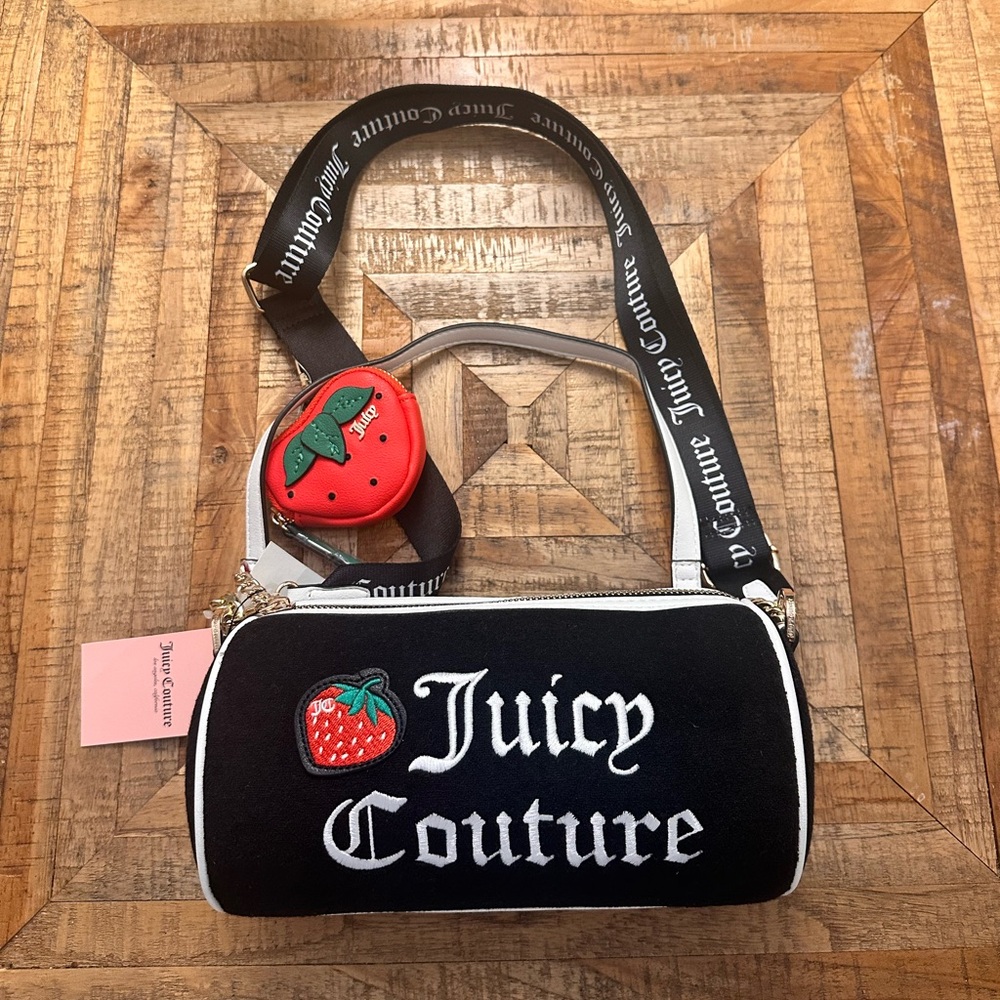 Juicy Couture TerryCloth Black Barrel Bag